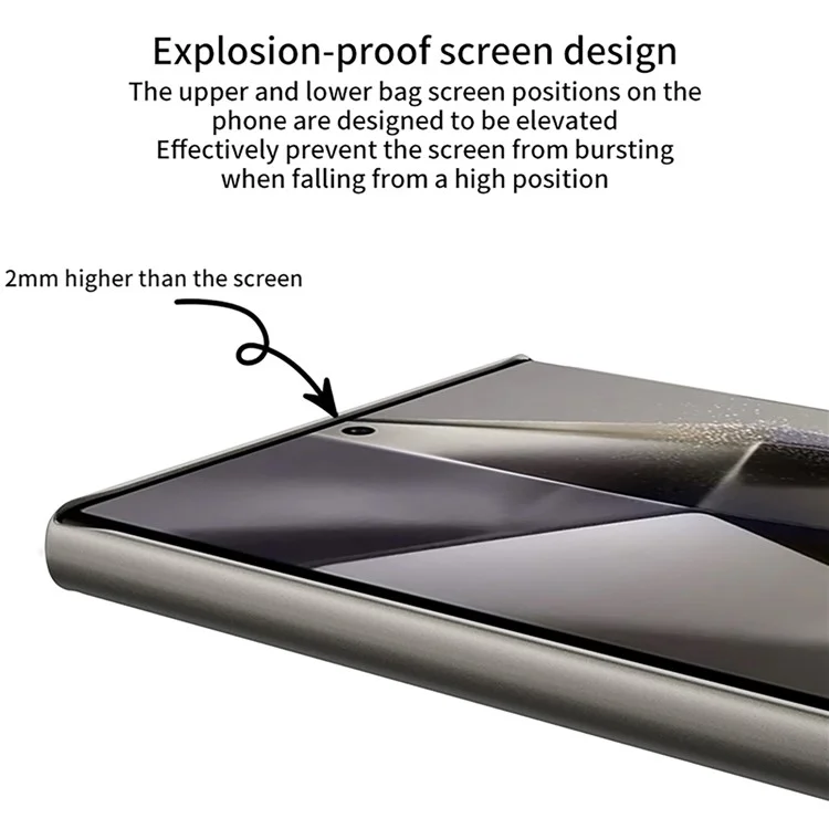 GKK For Samsung Galaxy S24 Ultra Case PU Covered PC Mobile Phone Cases - Titanium Grey