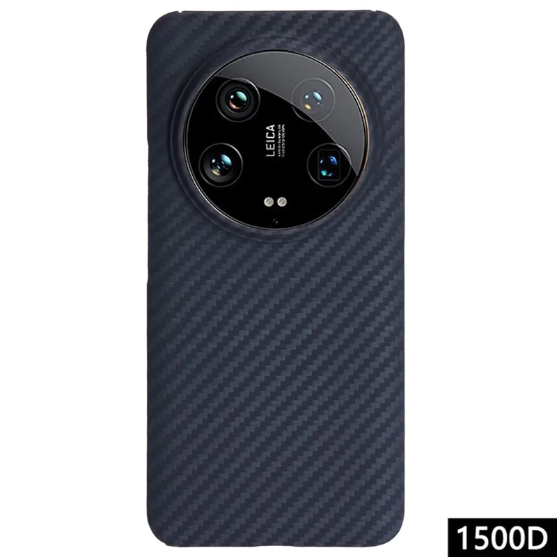 Für Xiaomi 14 Ultra Case Aramid Faser 1500D Grobe Textur Stoßschutz-Abdeckung - Schwarz