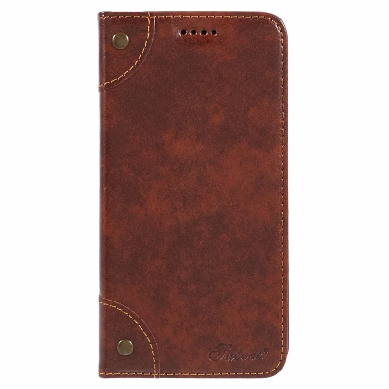 SUTENI Para Samsung Galaxy S24+ Funda de Piel de PU Anticaída Soporte Cartera Funda de Teléfono - Khaki