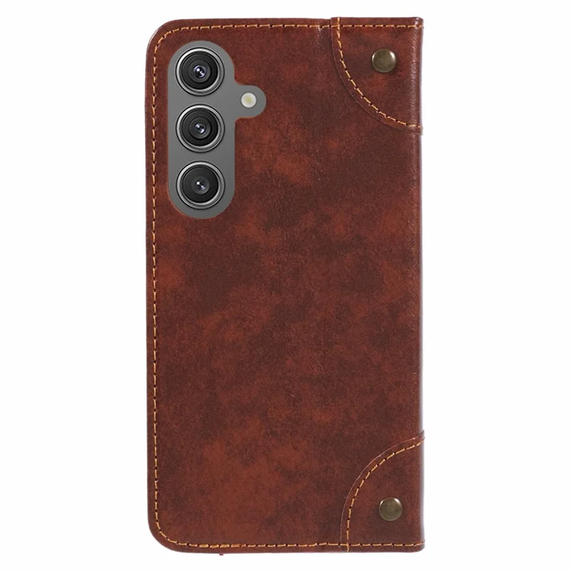 SUTENI Para Samsung Galaxy S24+ Funda de Piel de PU Anticaída Soporte Cartera Funda de Teléfono - Khaki
