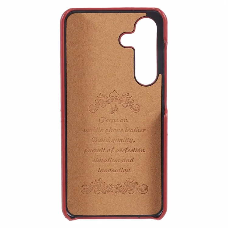 Suteni Para Samsung Galaxy S24+ Case de Textura de Ternero PU Cubierta de Teléfono Celular Recubierto de Cuero - Rojo