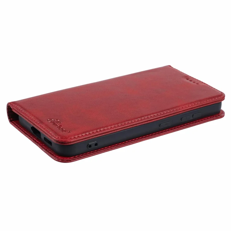SUTENI For Samsung Galaxy S24 Mobile Phone Case PU Leather Foldable Stand Wallet Cover - Red