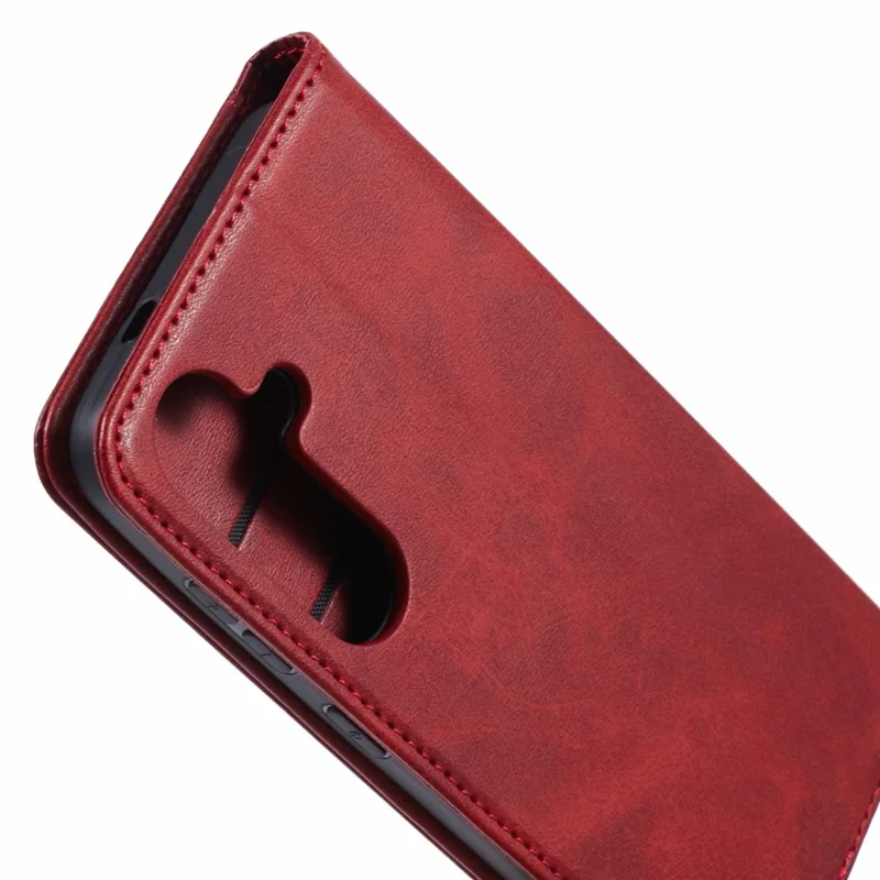 SUTENI For Samsung Galaxy S24 Mobile Phone Case PU Leather Foldable Stand Wallet Cover - Red