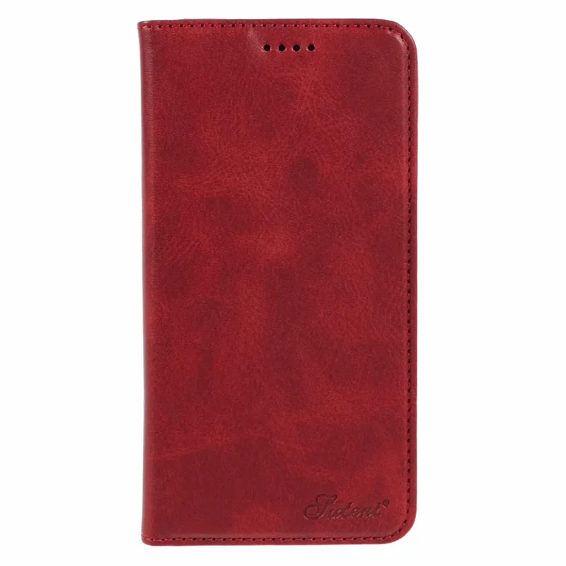 SUTENI For Samsung Galaxy S24 Mobile Phone Case PU Leather Foldable Stand Wallet Cover - Red