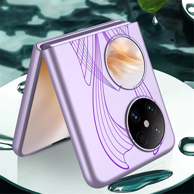 GKK For Huawei Pocket 2 Shockproof Case Art Pattern Printing Slim Hard PC Phone Cover - Purple