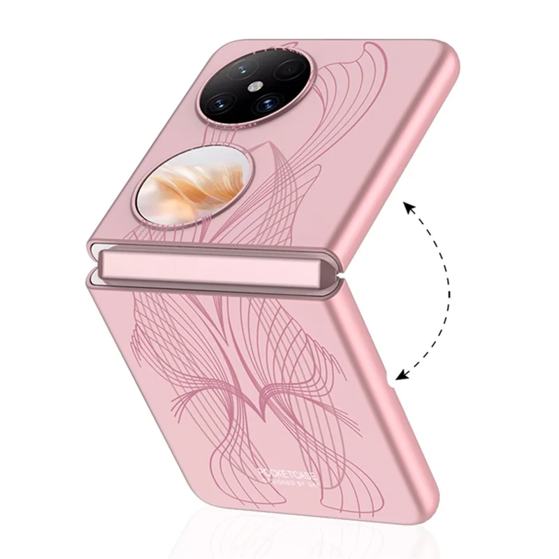 GKK For Huawei Pocket 2 Shockproof Case Art Pattern Printing Slim Hard PC Phone Cover - Purple