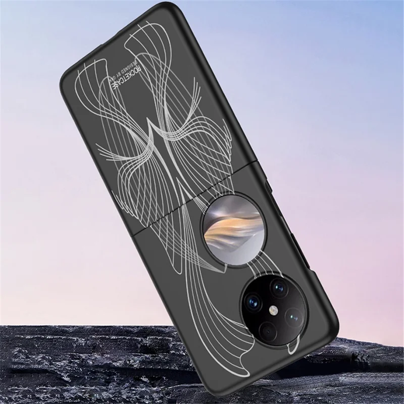 GKK For Huawei Pocket 2 Shockproof Case Art Pattern Printing Slim Hard PC Phone Cover - Purple