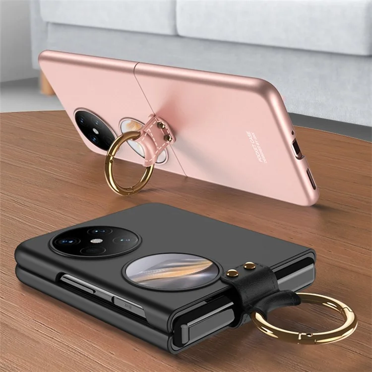 GKK For Huawei Pocket 2 Case Ring Holder Kickstand Ultra Thin Hard PC Folding Phone Cover - Pink