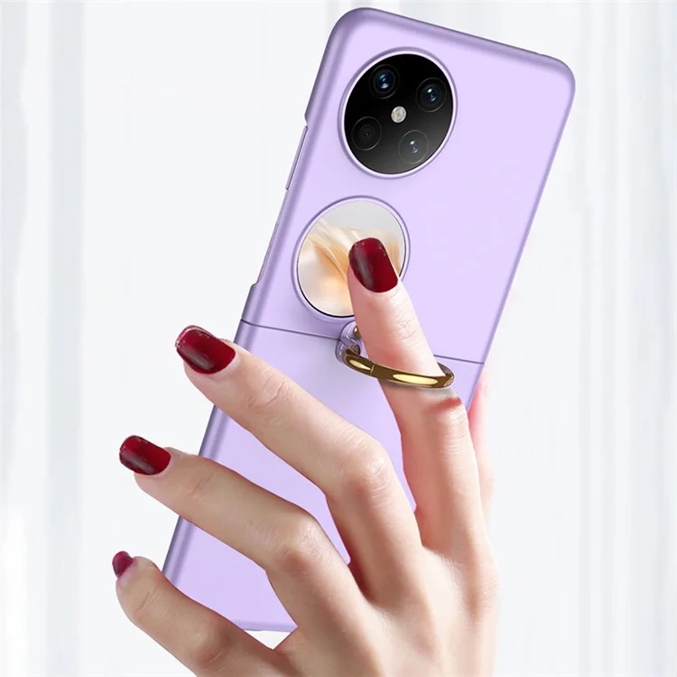 GKK For Huawei Pocket 2 Case Ring Holder Kickstand Ultra Thin Hard PC Folding Phone Cover - Pink