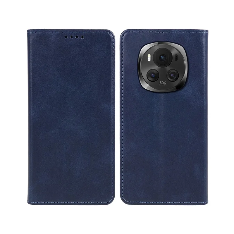 For Honor Magic6 Pro 5G Case Wallet Stand PU Leather Magnetic Closing Phone Cover - Blue