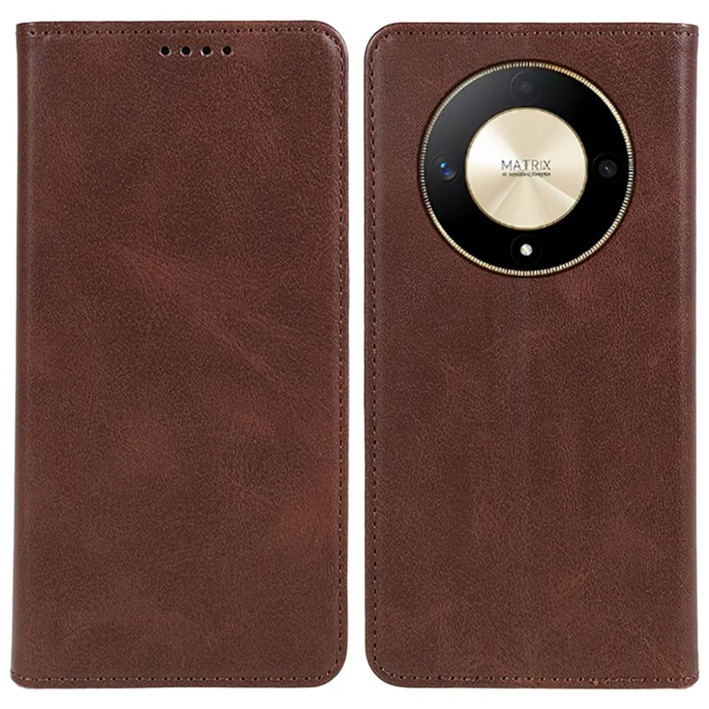 For Honor X50 5G / X9b 5G / Magic6 Lite 5G Case Shockproof PU Leather Wallet Phone Cover - Brown