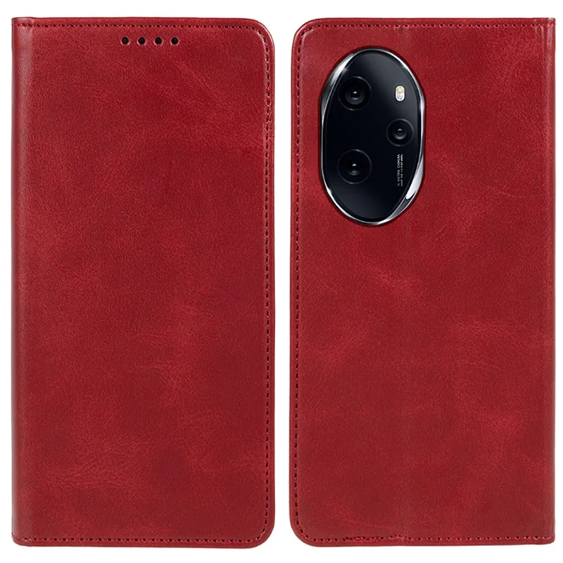For Honor 100 Pro 5G Case Calf Texture Magnetic Closing Leather Phone Wallet Cover - Red