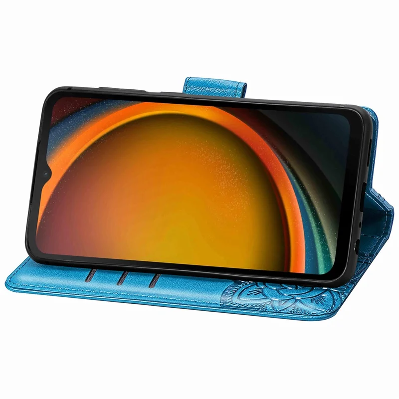 Pour Samsung Galaxy Xcover 7 Magnetic Case en Cuir Butterfly Téléphone Imprimé - Bleu
