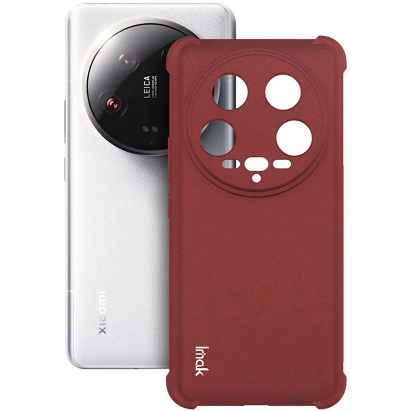IMAK For Xiaomi 14 Ultra TPU Case Airbag Corner Shock Absorbing Matte Phone Cover - Red