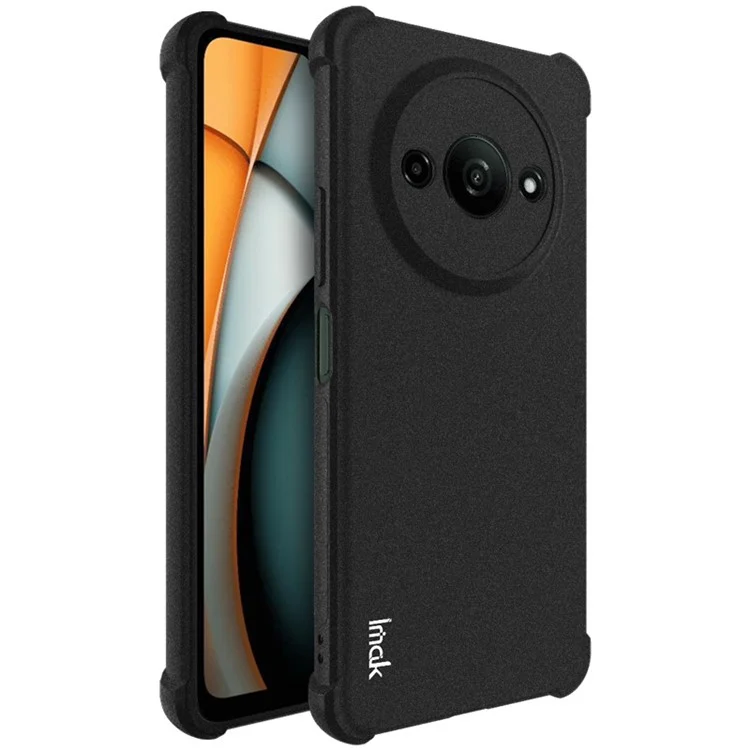 IMAK Для Xiaomi Redmi A3 4G / Poco C61 4G TPU Чехол Матовый Телефонный Чехол Защита Угловых Подушек - Черный