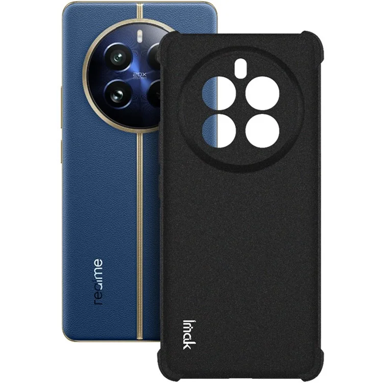 IMAK Per Realme 12 Pro 5G / 12 Pro+ 5G Custodia Airbag Angolo Opaco TPU Custodia Telefonica - Nero