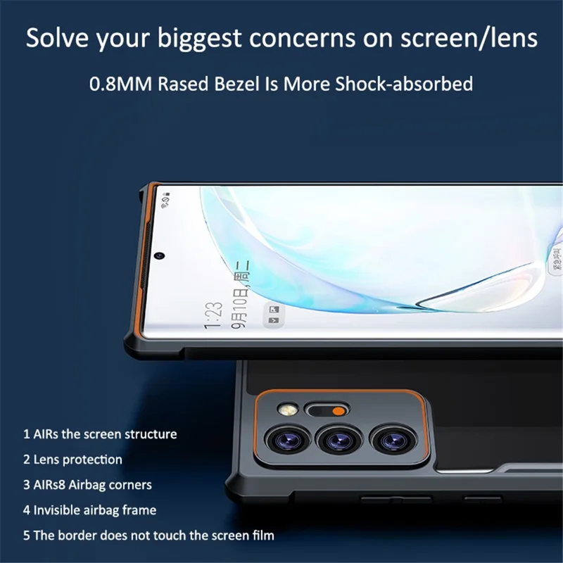 XUNDD لجهاز Samsung Galaxy Note20 / Note20 5G غطاء خلفي مقاوم للصدمات من مادة TPU + أكريليك، أغلفة هاتف محمول