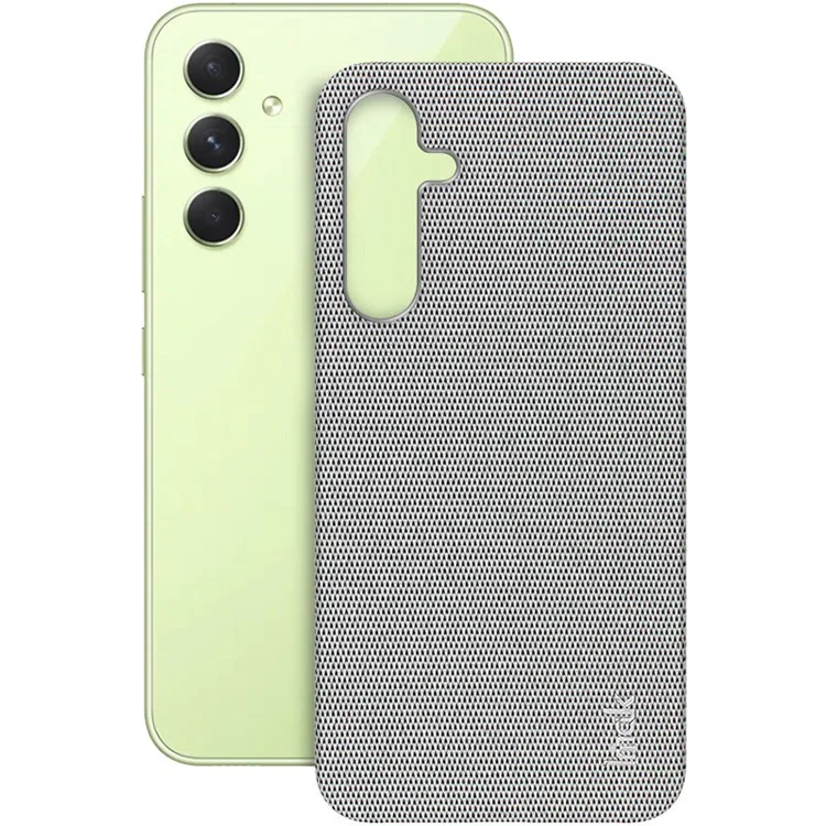 IMAK Série Ruiyi para Samsung Galaxy A35 5G Case Couro+PC Capa de Telefone Textura de Tecido - Cinza Claro 