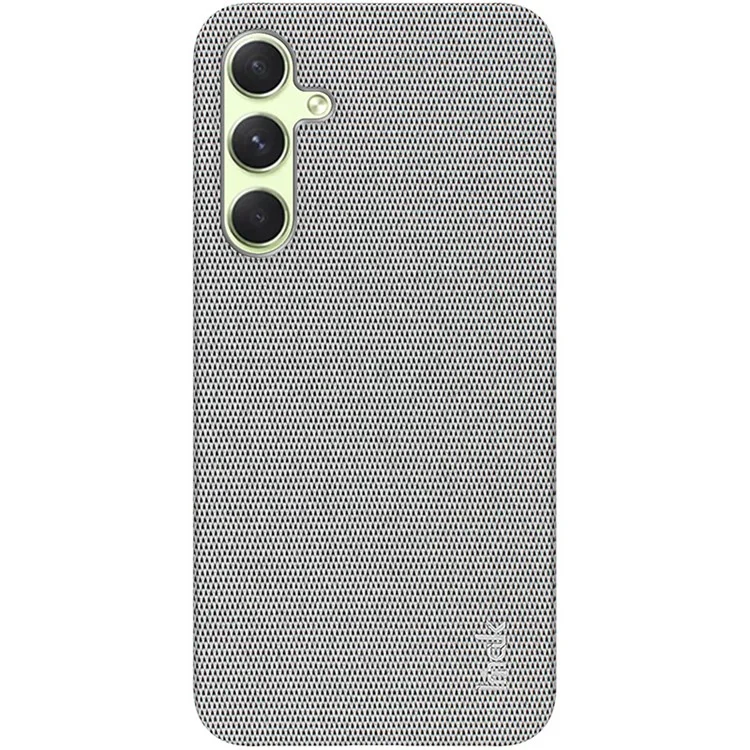 IMAK Série Ruiyi para Samsung Galaxy A35 5G Case Couro+PC Capa de Telefone Textura de Tecido - Cinza Claro 