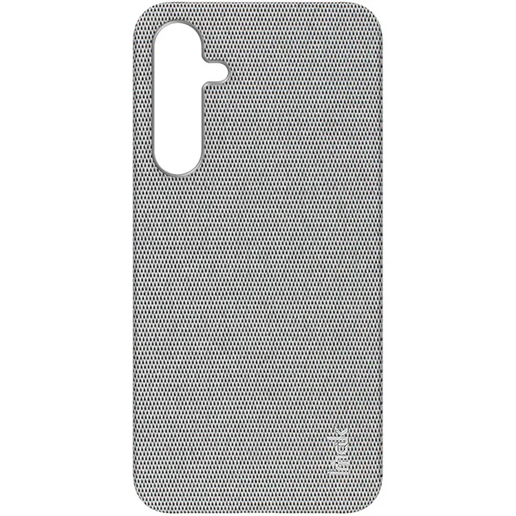 IMAK Série Ruiyi para Samsung Galaxy A35 5G Case Couro+PC Capa de Telefone Textura de Tecido - Cinza Claro 