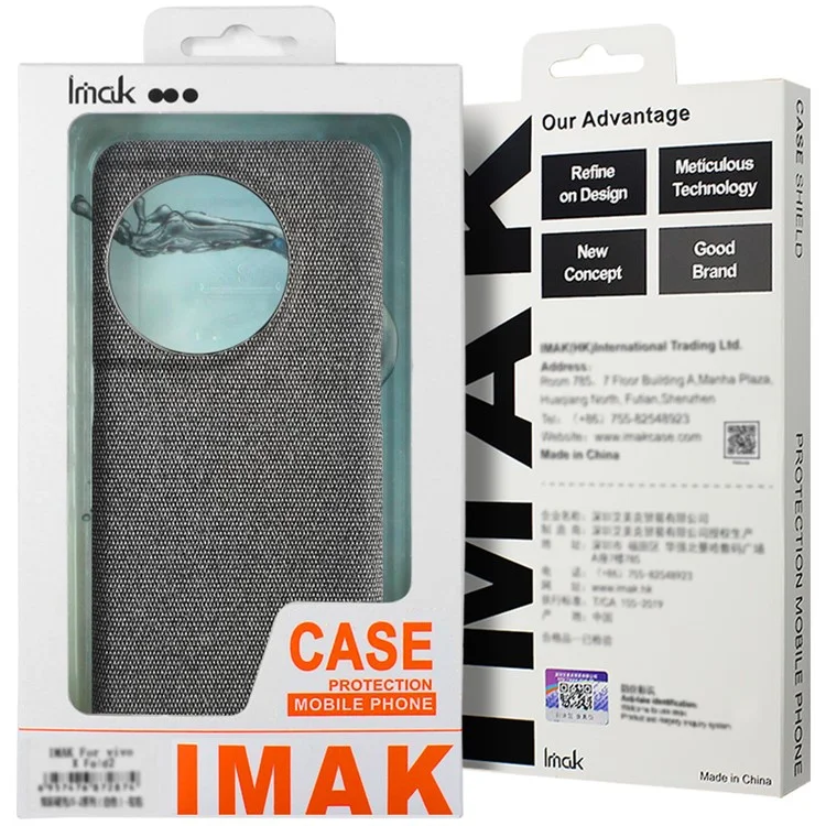 IMAK Série Ruiyi para Samsung Galaxy A35 5G Case Couro+PC Capa de Telefone Textura de Tecido - Cinza Claro 