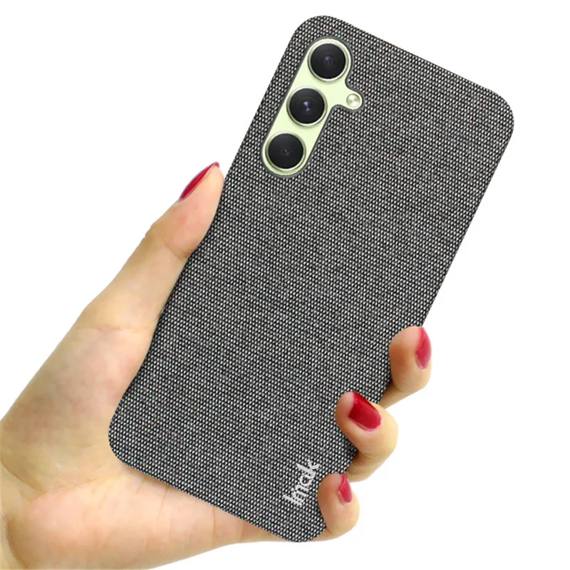 IMAK Ruiyi Series для Samsung Galaxy A55 5G Case Cloth Texture Leather+PC Phone Cover - Темно-серый