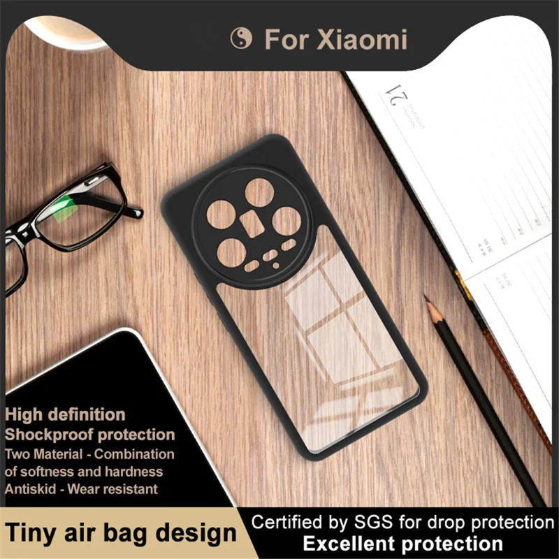 IMAK UX-9A Series for Xiaomi 14 Ultra Transparent Phone Case TPU+PC Protective Shell