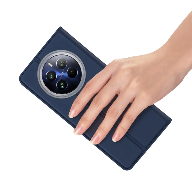 Dux Ducis Skin Pro Series Pour Realme 12 Pro 5G / 12 Étui en Cuir Pro + 5G Avec Emplacement Pour Carte de Support - Bleu
