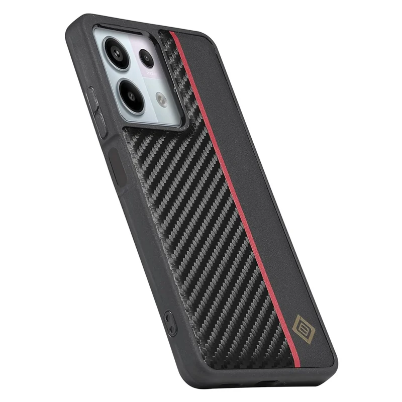 LC.IMEEKE Per Xiaomi Redmi Note 13 Pro 4G / Poco M6 Pro 4G Custodia Cover posteriore in pelle rivestita in texture di fibra di carbonio