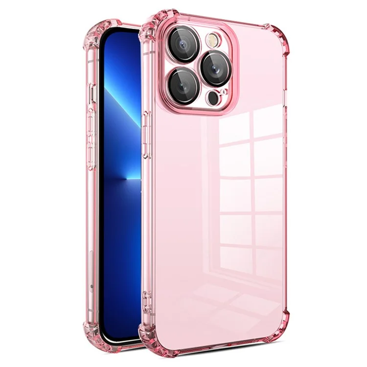 For iPhone 13 Pro Max TPU Case Reinforced Corners Camera Protection Phone Cover - Pink