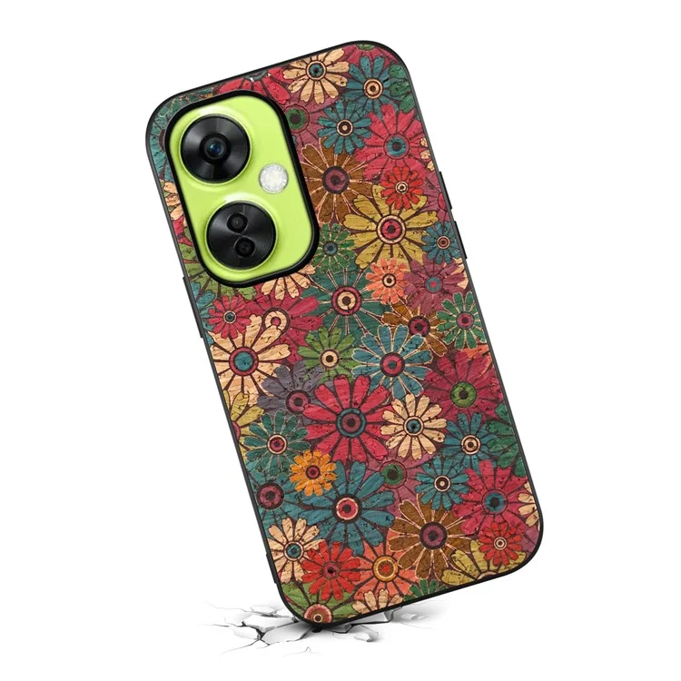 For OnePlus Nord CE 3 Lite 5G / Nord N30 5G Case Flower Pattern PU Leather Coating Phone Back Cover - Spring / Green