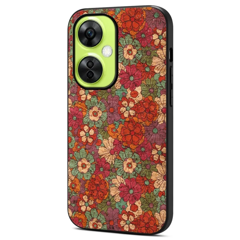 For OnePlus Nord CE 3 Lite 5G / Nord N30 5G Case Flower Pattern PU Leather Coating Phone Back Cover - Summer / Red