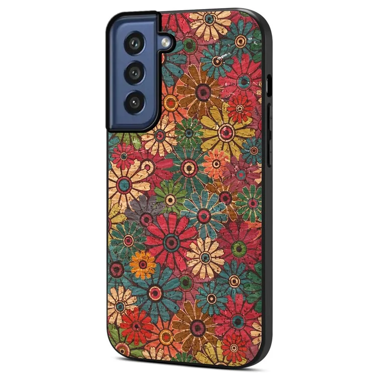 Para Samsung Galaxy S21 FE 5G Carcasa Flores de las Cuatro Estaciones Anti-caídas Funda Protectora de Teléfono - Primavera / Verde