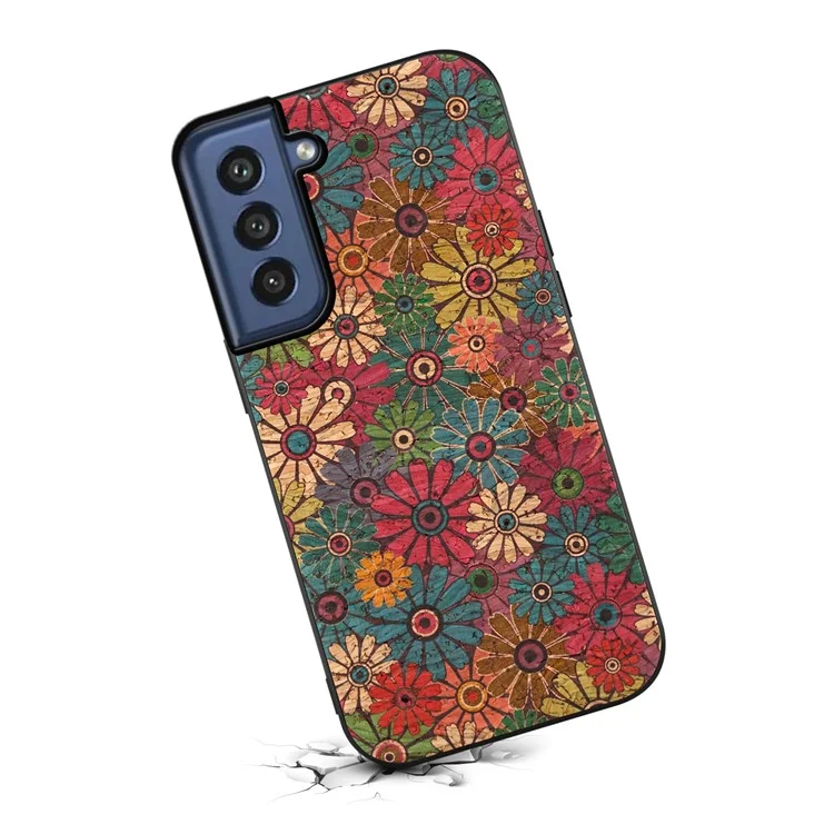Para Samsung Galaxy S21 FE 5G Carcasa Flores de las Cuatro Estaciones Anti-caídas Funda Protectora de Teléfono - Primavera / Verde
