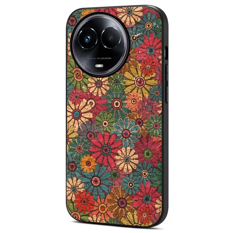 Para Realme 11 5G (Global) / 11x 5G Capa Four Seasons Flowers Leather+TPU+PC - Primavera / Verde