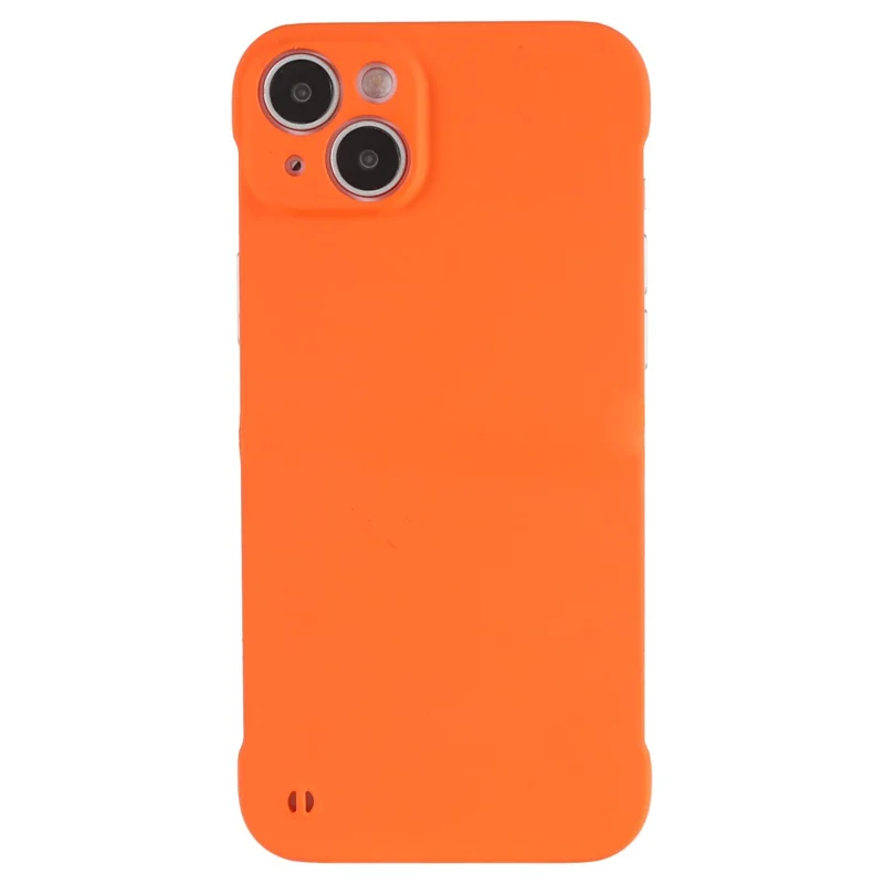 For iPhone 15 Plus Case Frameless Skin-touch Hard PC Phone Cover - Orange