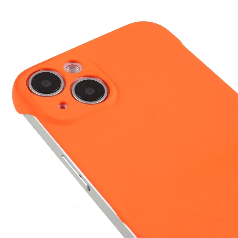 For iPhone 15 Plus Case Frameless Skin-touch Hard PC Phone Cover - Orange