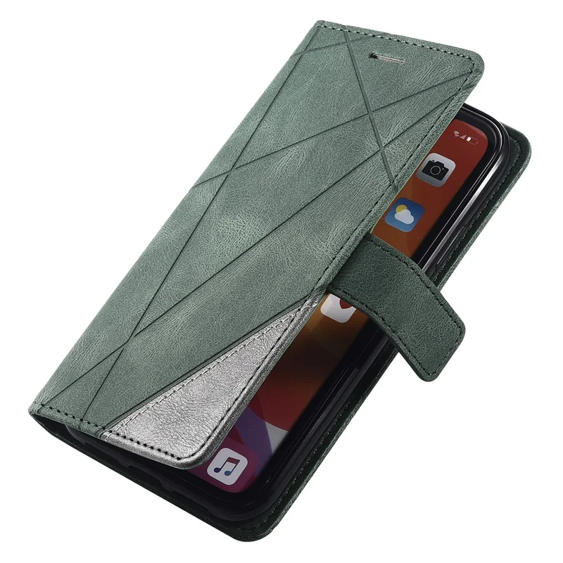 Funda de cuero para iPhone 11 con correa, revestimiento con tacto de piel y billetera - Verde