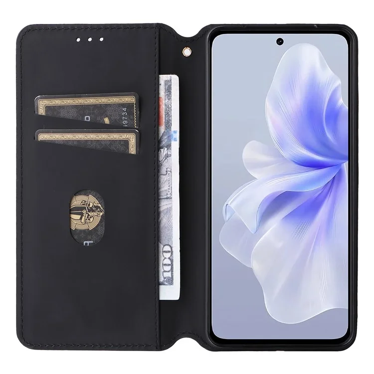 Para vivo Y200e 5G / V40 SE 5G / Y100 5G (Indonesia) / V30 Lite 4G / T3 5G / Y100 4G / V30 SE 5G Funda Funda Teléfono Inteligente Patrón de Rombos - Rojo