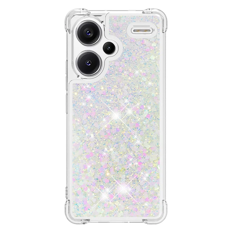 For Xiaomi Redmi Note 13 Pro+ 5G TPU Case Glitter Quicksand Shockproof Phone Back Cover - Laser  /  Hearts