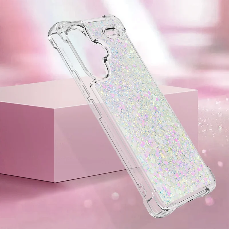 For Xiaomi Redmi Note 13 Pro+ 5G TPU Case Glitter Quicksand Shockproof Phone Back Cover - Laser  /  Hearts