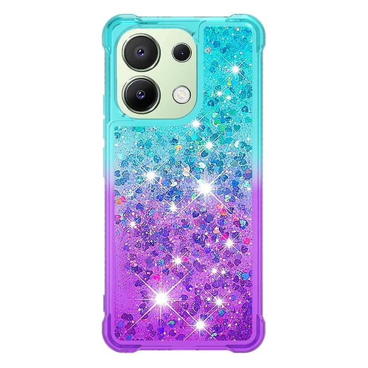 YB Quicksand Series-3 para Xiaomi Redmi Note 13 4G Anti-Scratch Phone Cover Gradient Color Phone Case - Sky Blue+Purple