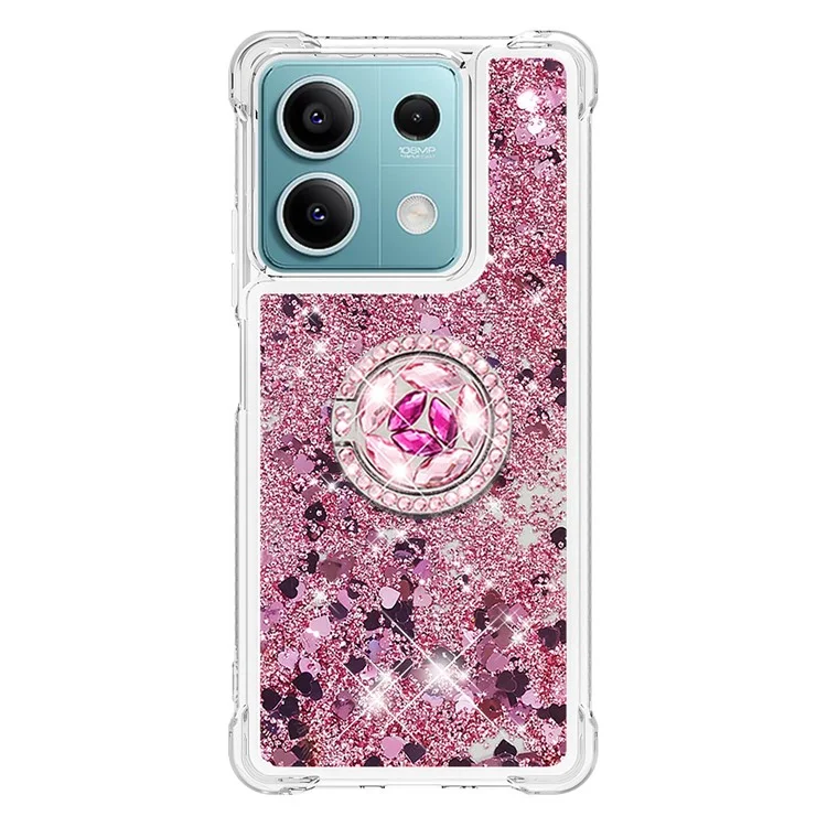 YB Quicksand Series-7 per Xiaomi Redmi Note 13 5G Slim-Fit TPU Case Quicksand Phone Cover - Rose Gold / Hearts