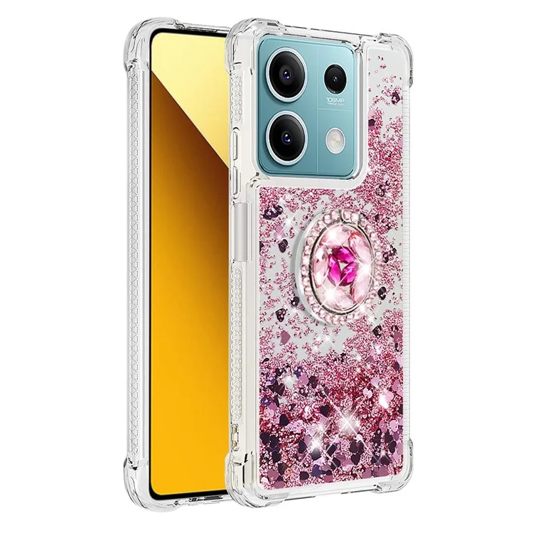 YB Quicksand Series-7 per Xiaomi Redmi Note 13 5G Slim-Fit TPU Case Quicksand Phone Cover - Rose Gold / Hearts