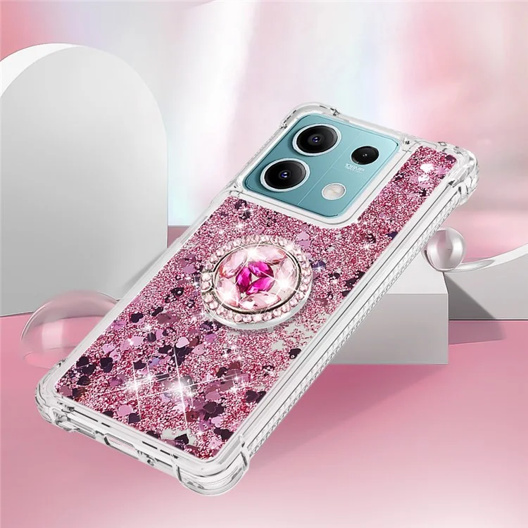 YB Quicksand Series-7 per Xiaomi Redmi Note 13 5G Slim-Fit TPU Case Quicksand Phone Cover - Rose Gold / Hearts