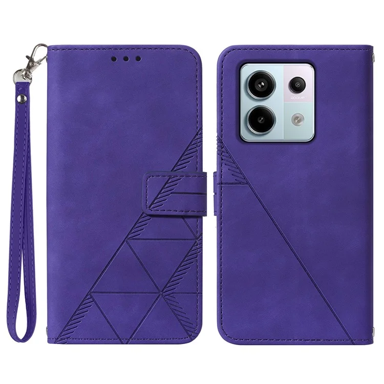For Xiaomi Redmi Note 13 Pro 5G / Poco X6 5G Leather Case with Hand Strap Wallet Stand Phone Cover - Purple