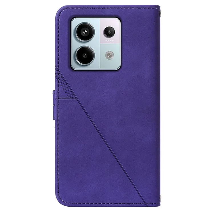 For Xiaomi Redmi Note 13 Pro 5G / Poco X6 5G Leather Case with Hand Strap Wallet Stand Phone Cover - Purple