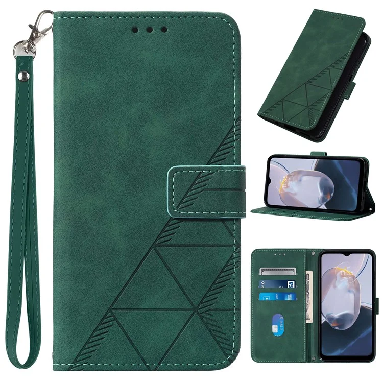 For Xiaomi Redmi Note 13 5G Leather Case with Hand Strap Wallet Stand Phone Cover - Blackish Green