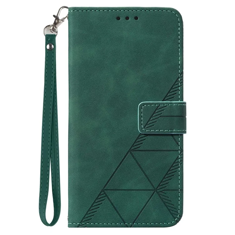 For Xiaomi Redmi Note 13 5G Leather Case with Hand Strap Wallet Stand Phone Cover - Blackish Green