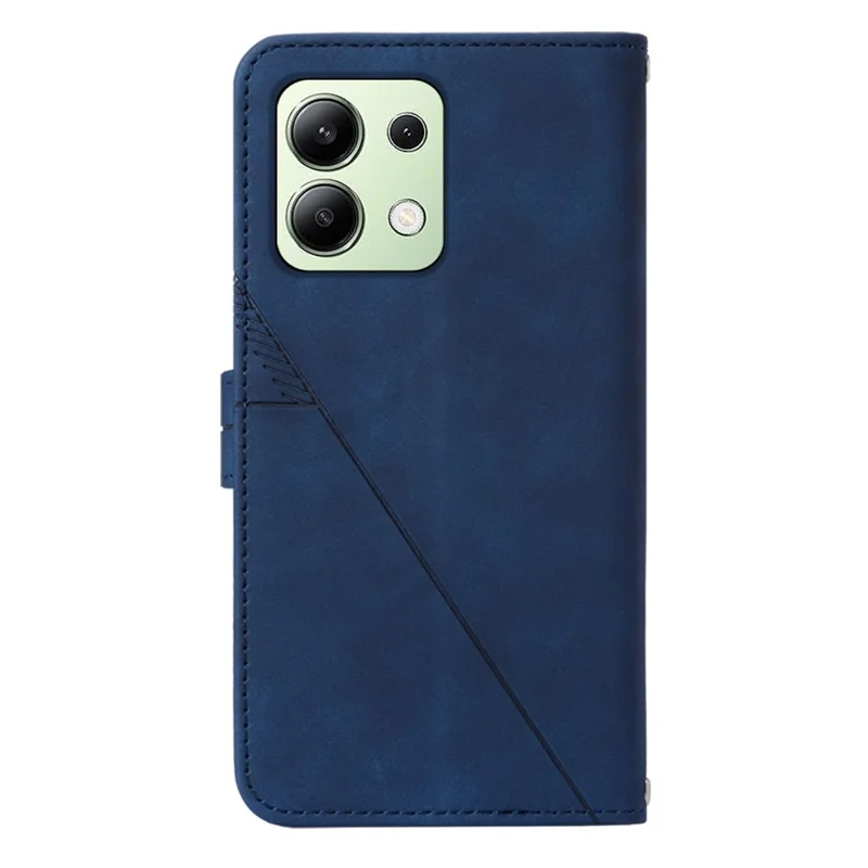 For Xiaomi Redmi Note 13 4G Leather Case with Shoulder Strap Wallet Stand Phone Cover - Sapphire